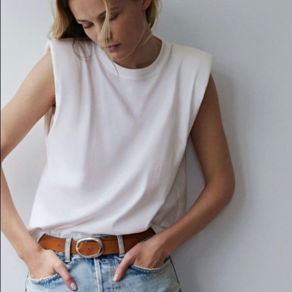 Zara shoulder pad T-shirt